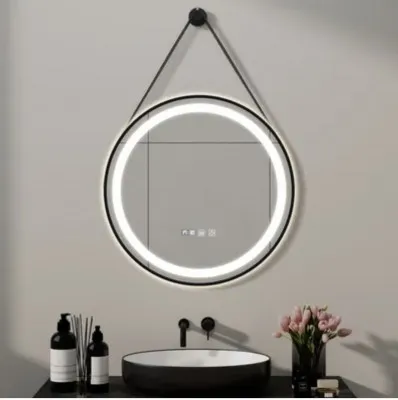  miroir de salle de bain avec LED et horloge
